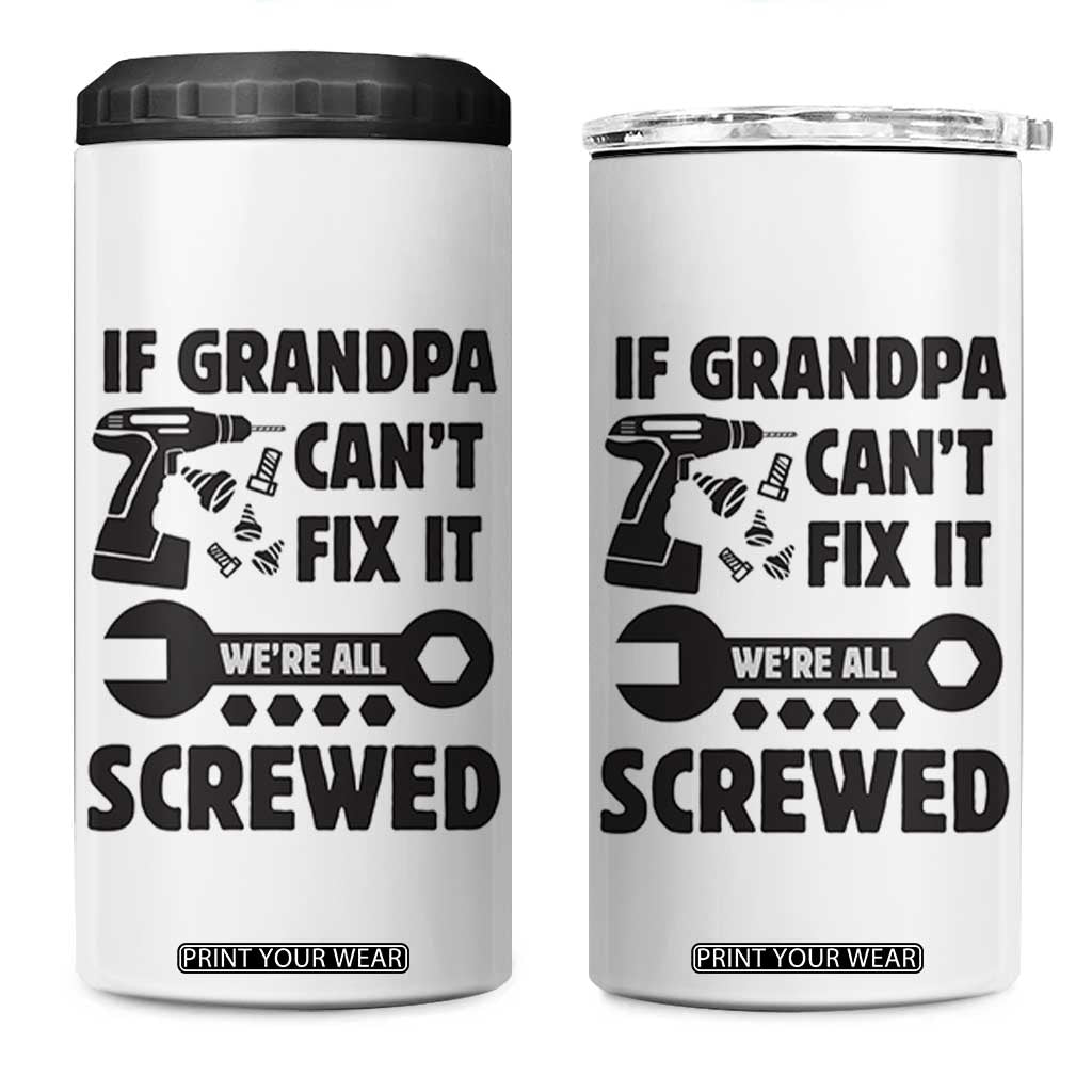 Grandpa Gifts 4 in 1 Can Cooler Tumbler Fathers Day Grandfather Gift from Granddaughter Grandson TB10 One Size: 16 oz White Print Your Wear