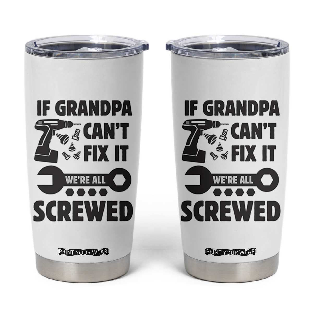Grandpa Gifts Tumbler Cup Fathers Day Grandfather Gift from Granddaughter Grandson TB10 White Print Your Wear