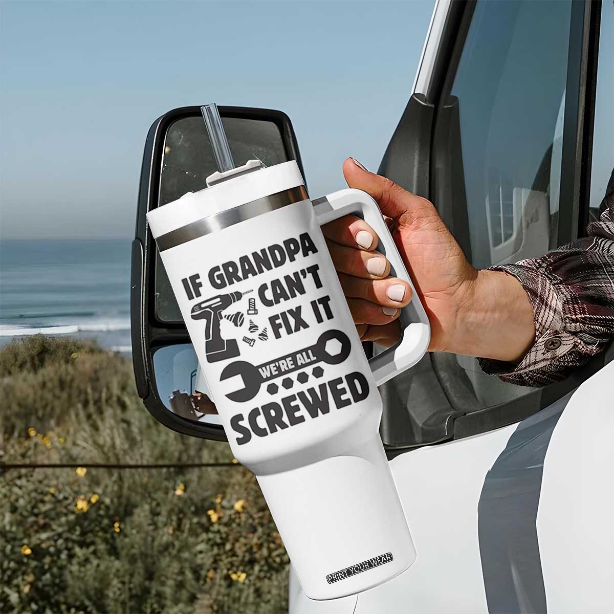 Grandpa Gifts Tumbler With Handle Fathers Day Grandfather Gift from Granddaughter Grandson TB10 Print Your Wear
