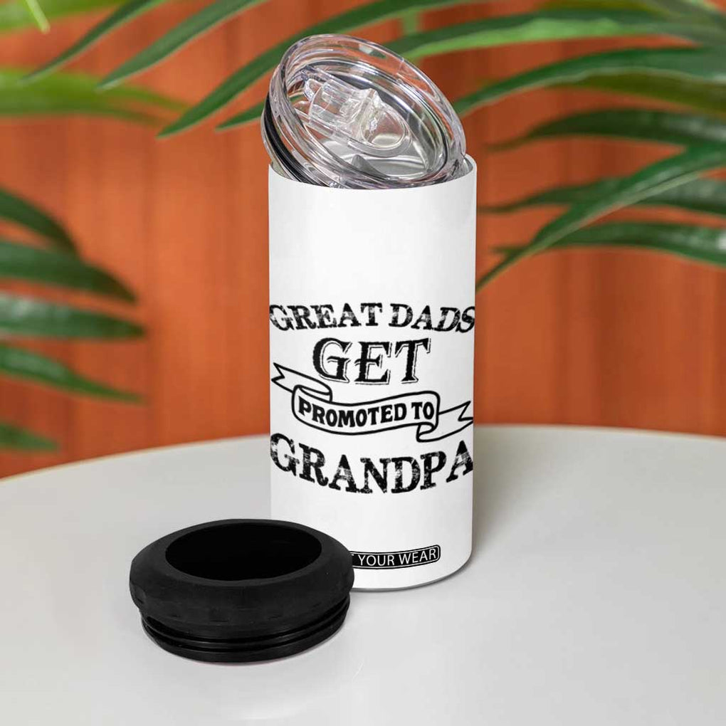 First Father's Day 4 in 1 Can Cooler Tumbler Great Dads Get Promoted To Grandpa TB10 Print Your Wear