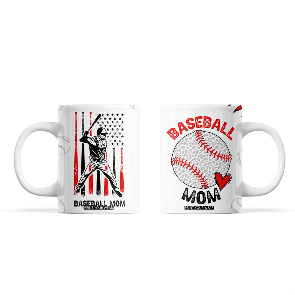 Baseball Mom Coffee Mug Leopard Print Mothers Day Birthday Gifts From Daughter Son TB10 White Print Your Wear