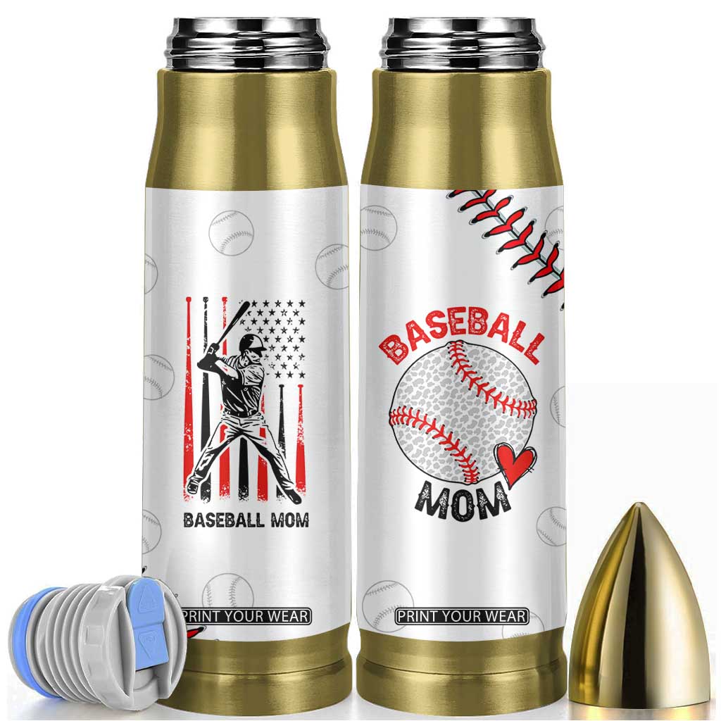 Baseball Mom Bullet Tumbler Leopard Print Mothers Day Birthday Gifts From Daughter Son TB10 White Print Your Wear