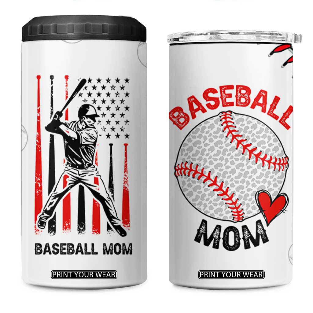Baseball Mom 4 in 1 Can Cooler Tumbler Leopard Print Mothers Day Birthday Gifts From Daughter Son TB10 One Size: 16 oz White Print Your Wear