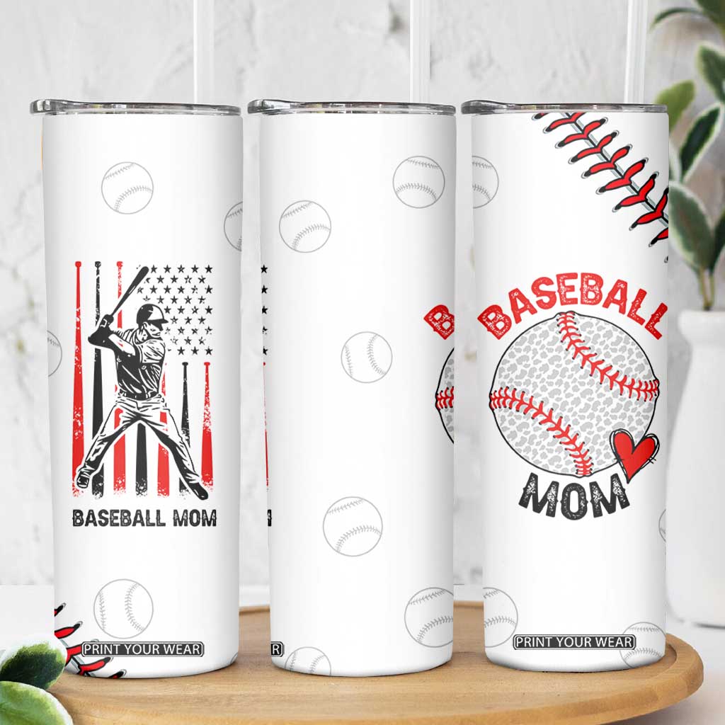 Baseball Mom Skinny Tumbler Leopard Print Mothers Day Birthday Gifts From Daughter Son TB10 Print Your Wear