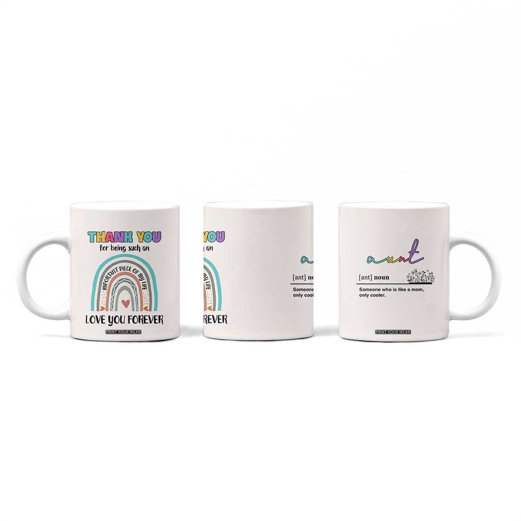Aunt Gifts Coffee Mug Christmas Birthday Thank You Gift From Niece Nephew TB10 Print Your Wear