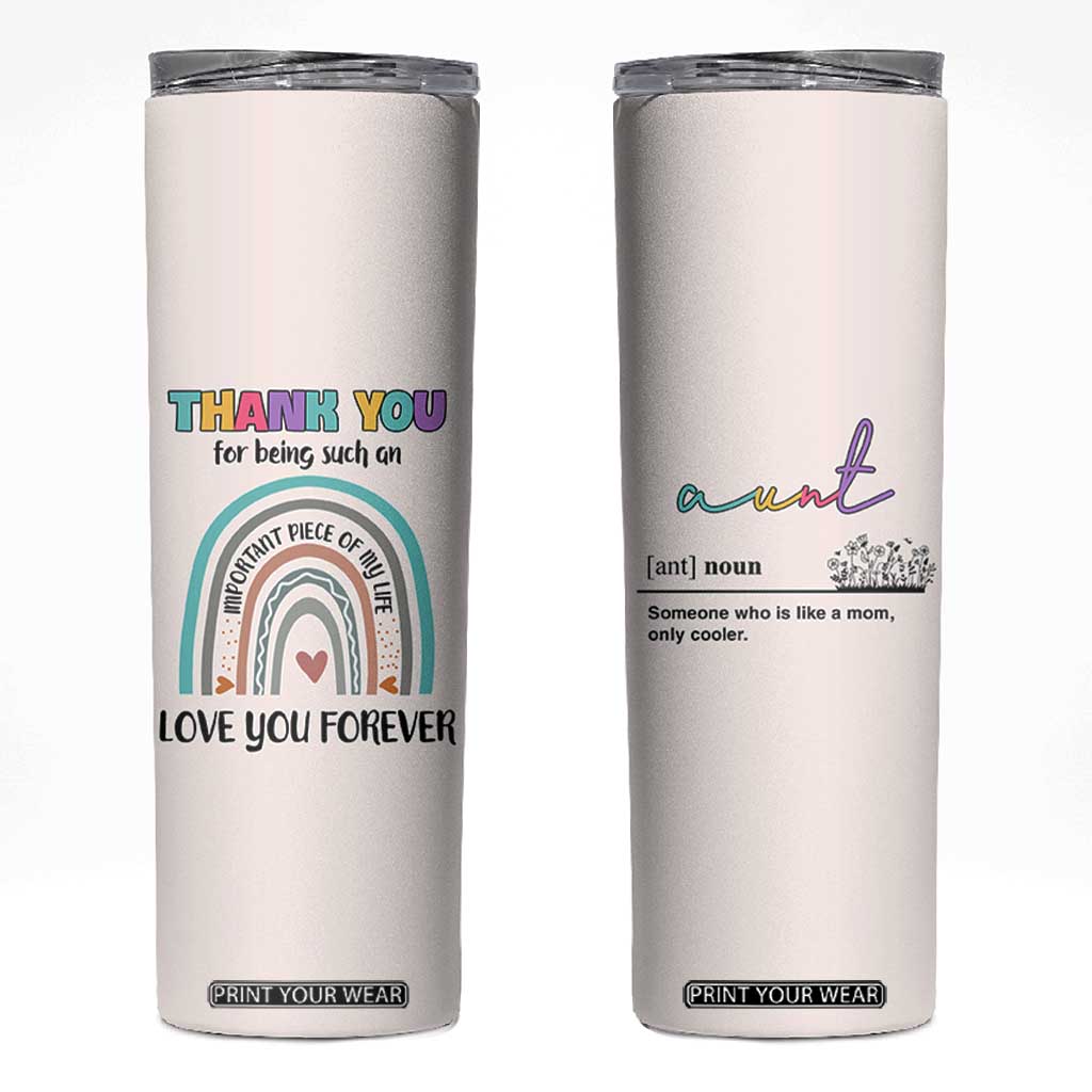 Aunt Gifts Skinny Tumbler Christmas Birthday Thank You Gift From Niece Nephew TB10 Beige Print Your Wear
