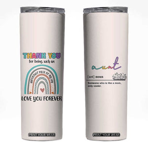 Aunt Gifts Skinny Tumbler Christmas Birthday Thank You Gift From Niece Nephew TB10 Beige Print Your Wear
