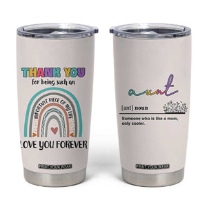 Aunt Gifts Tumbler Cup Christmas Birthday Thank You Gift From Niece Nephew TB10 Beige Print Your Wear
