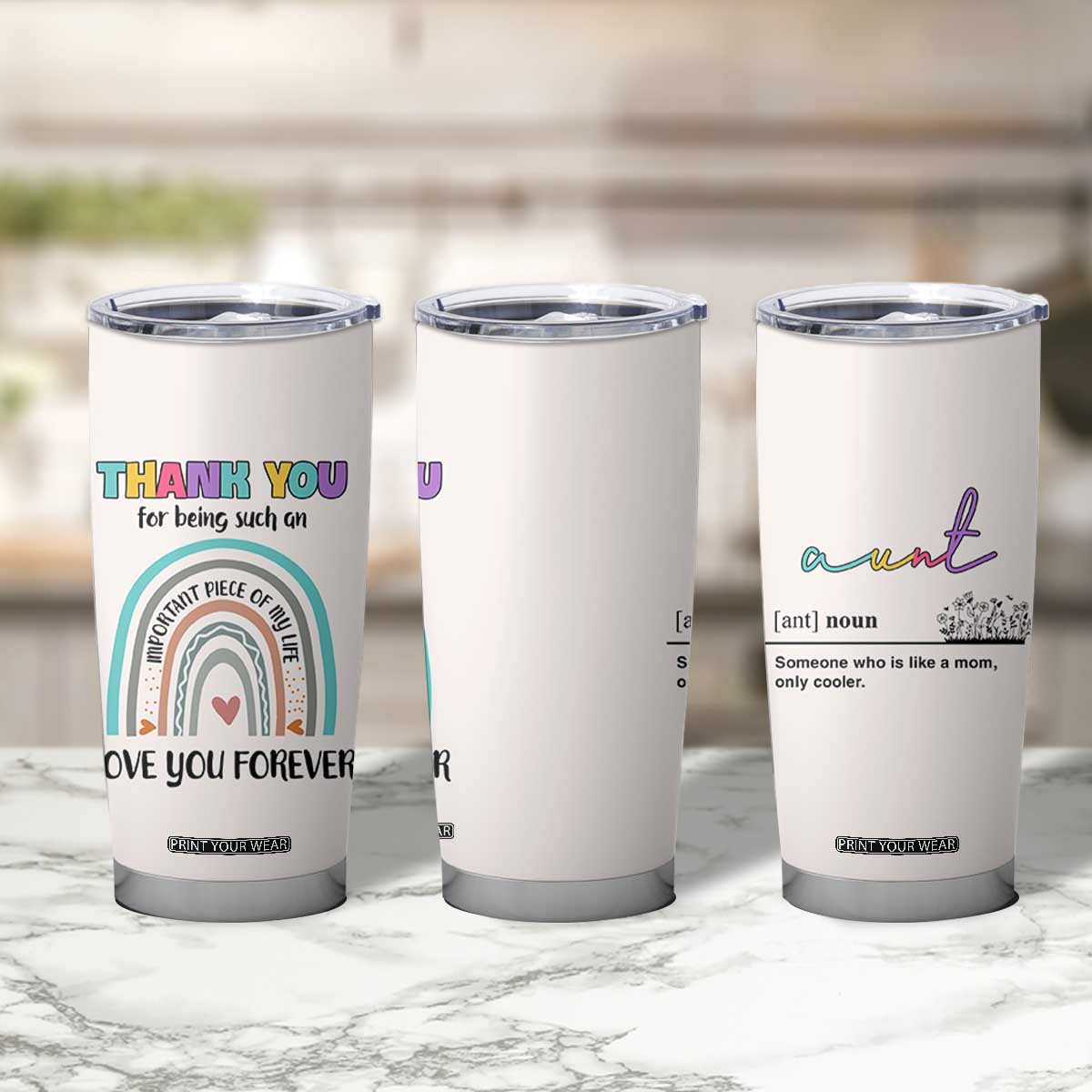 Aunt Gifts Tumbler Cup Christmas Birthday Thank You Gift From Niece Nephew TB10 Print Your Wear