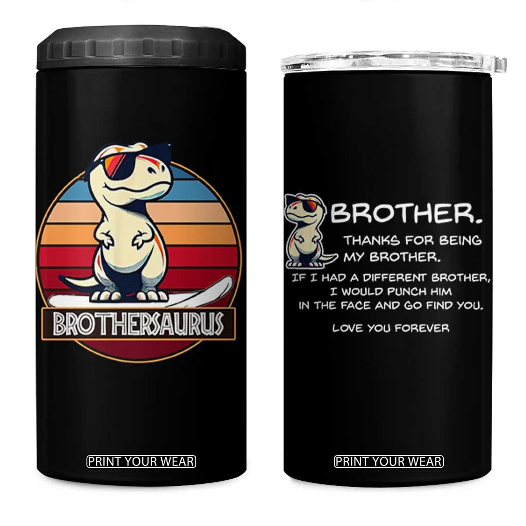 Funny Brother Gifts 4 in 1 Can Cooler Tumbler I Smile Because You Are My Brother TB10 One Size: 16 oz Black Print Your Wear