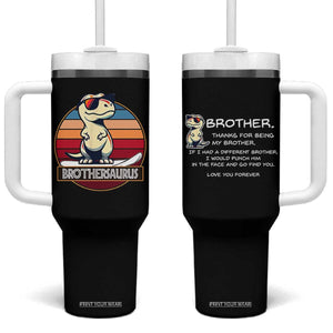 Funny Brother Gifts Tumbler With Handle I Smile Because You Are My Brother TB10 One Size: 40 oz Black Print Your Wear
