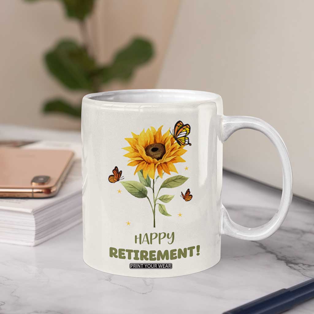 Retirement Gifts For Woman Coffee Mug Coworker Leaving A Wise Woman Once Said Im Outta Here Sunflower TB10 Print Your Wear