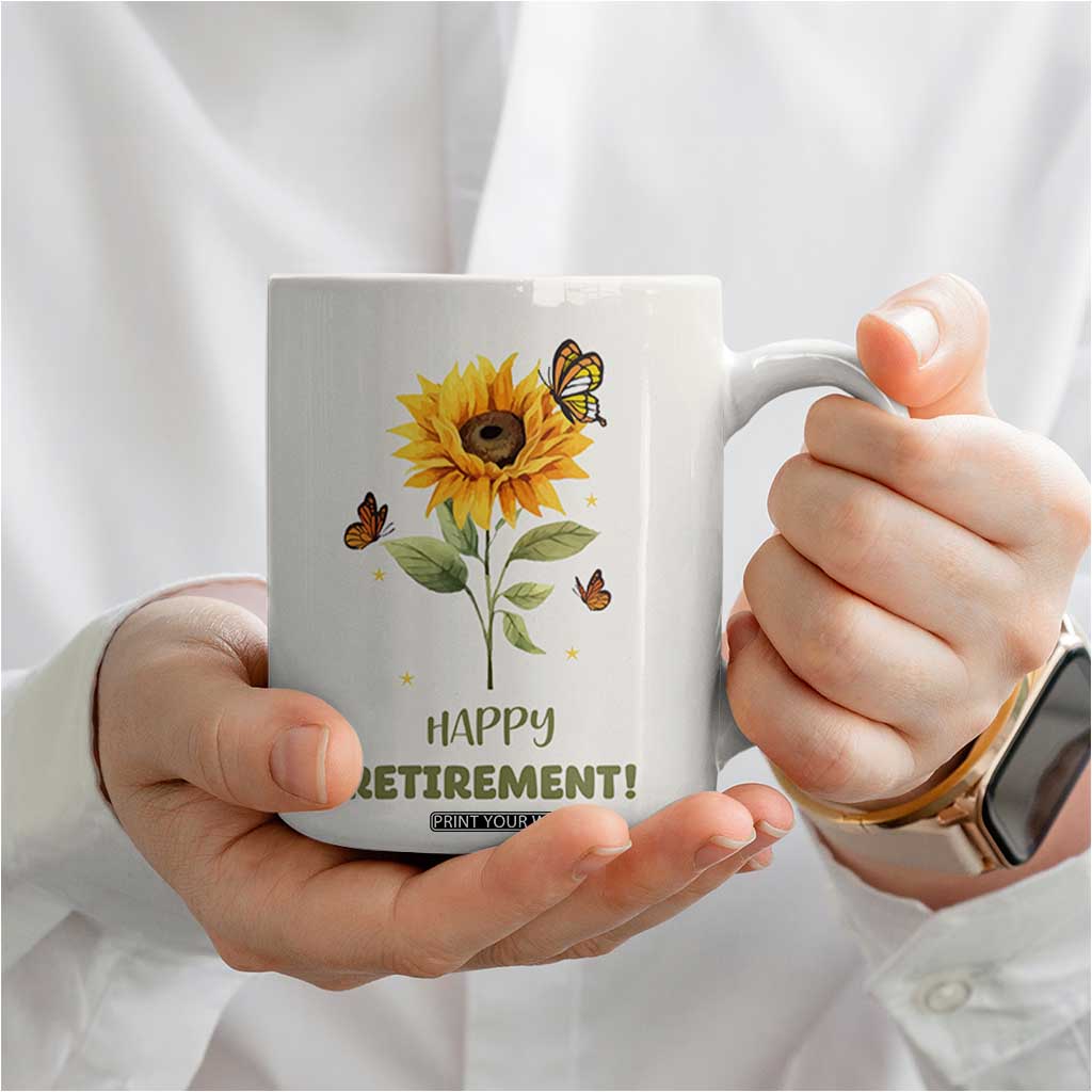 Retirement Gifts For Woman Coffee Mug Coworker Leaving A Wise Woman Once Said Im Outta Here Sunflower TB10 Print Your Wear