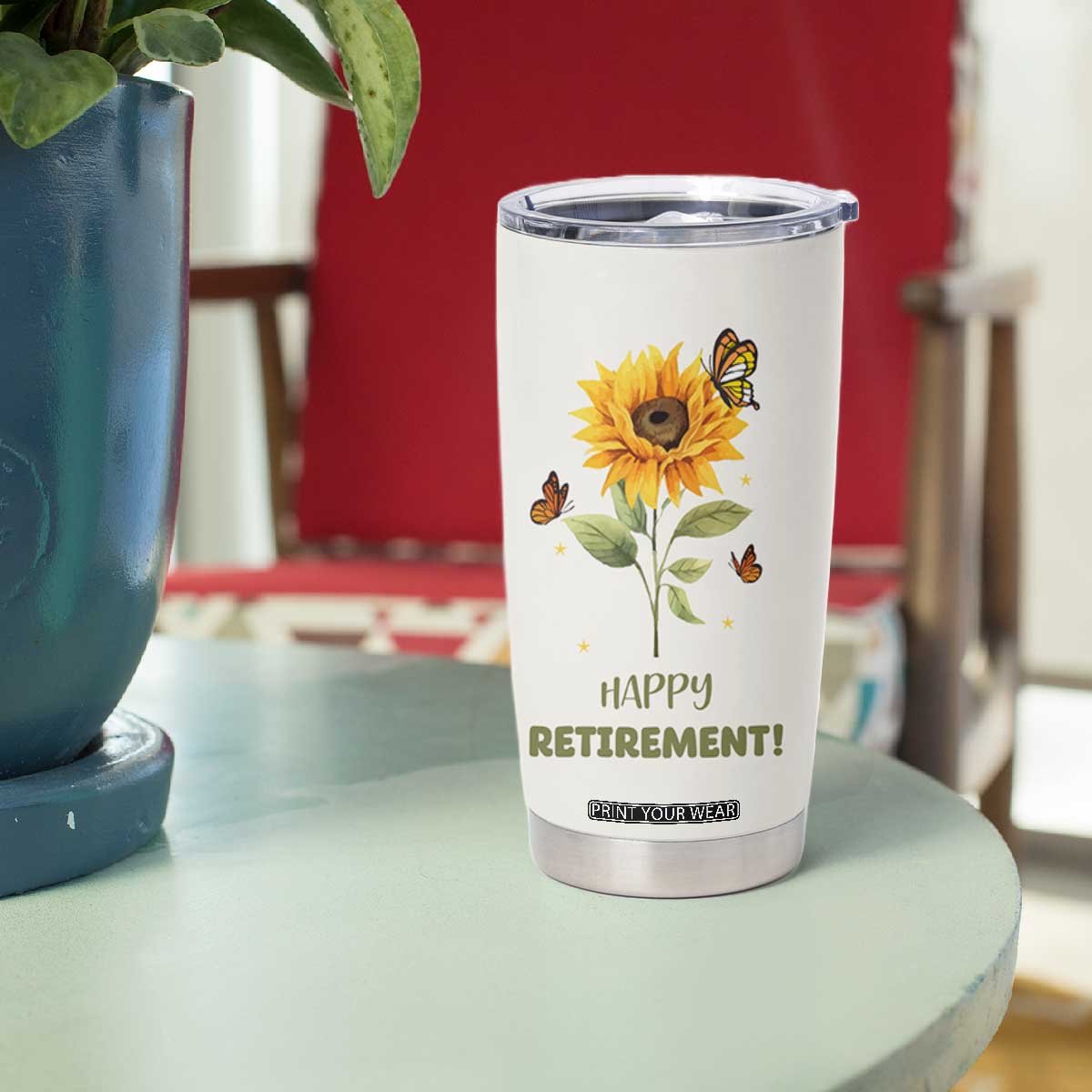 Retirement Gifts For Woman Tumbler Cup - Coworker Leaving A Wise Woman Once Said Im Outta Here Sunflower TB10 Print Your Wear