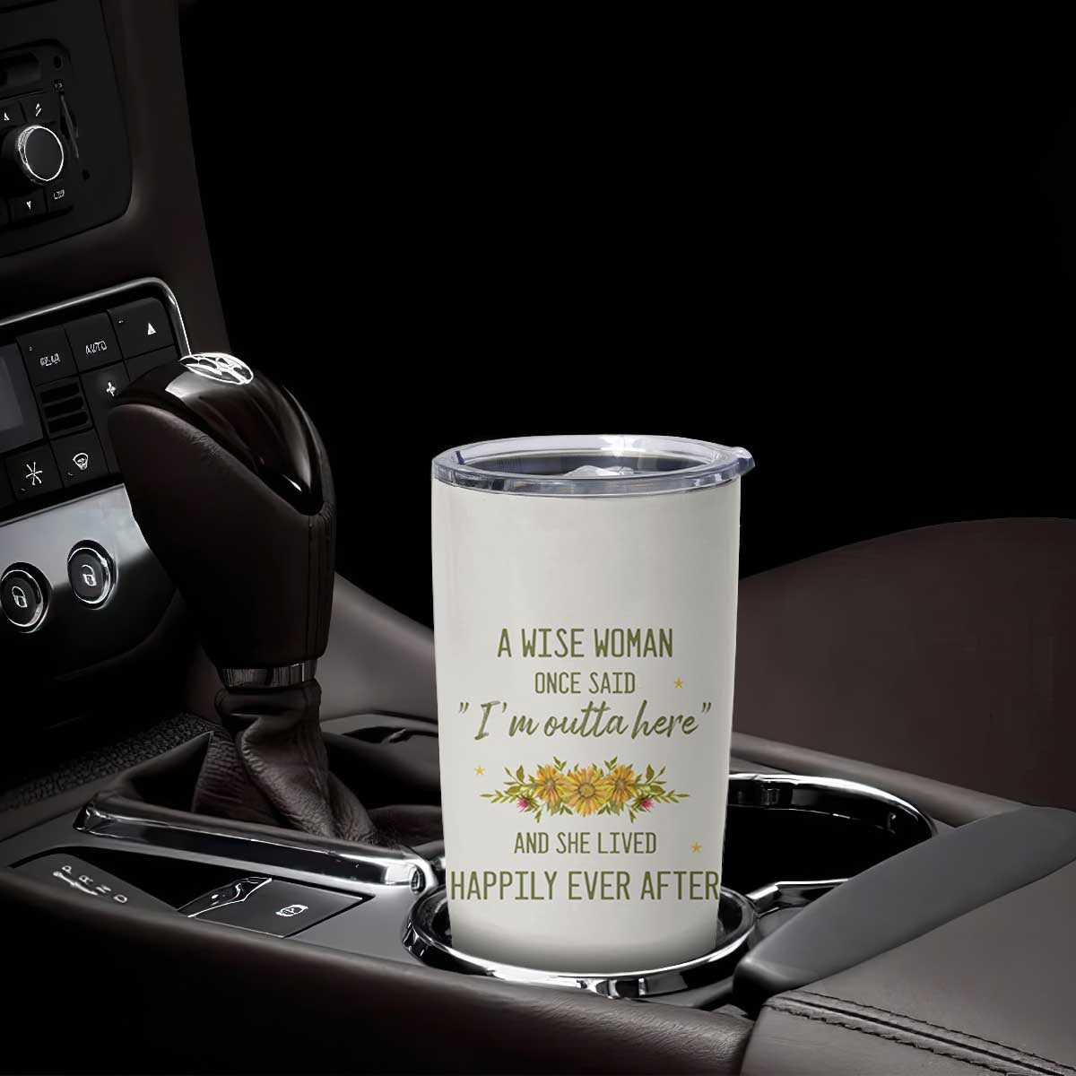Retirement Gifts For Woman Tumbler Cup - Coworker Leaving A Wise Woman Once Said Im Outta Here Sunflower TB10 Print Your Wear