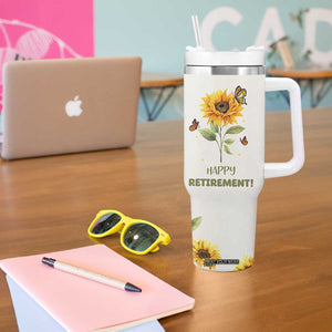 Retirement Gifts For Woman Tumbler With Handle Coworker Leaving A Wise Woman Once Said Im Outta Here Sunflower TB10 Print Your Wear