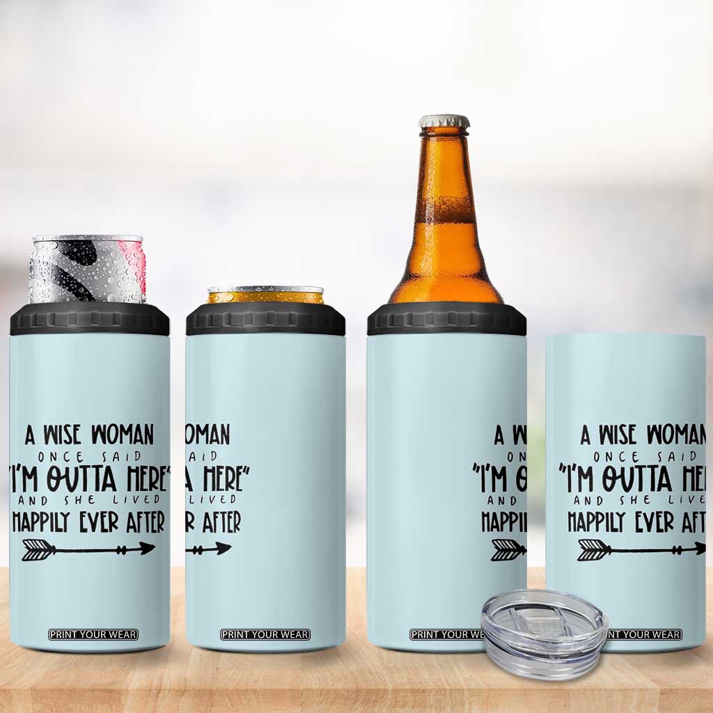 Retirement Gift For Women 2026 4 in 1 Can Cooler Tumbler A Wise Woman Once Said Im Outta Here TB10 Print Your Wear