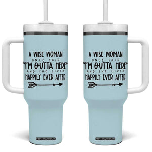Retirement Gift For Women 2026 Tumbler With Handle A Wise Woman Once Said Im Outta Here TB10 One Size: 40 oz Blue Print Your Wear