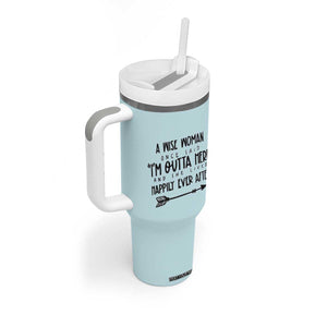Retirement Gift For Women 2026 Tumbler With Handle A Wise Woman Once Said Im Outta Here TB10 Print Your Wear