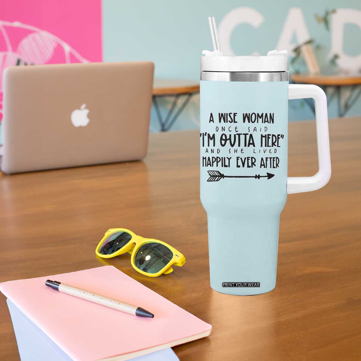Retirement Gift For Women 2026 Tumbler With Handle A Wise Woman Once Said Im Outta Here TB10 Print Your Wear
