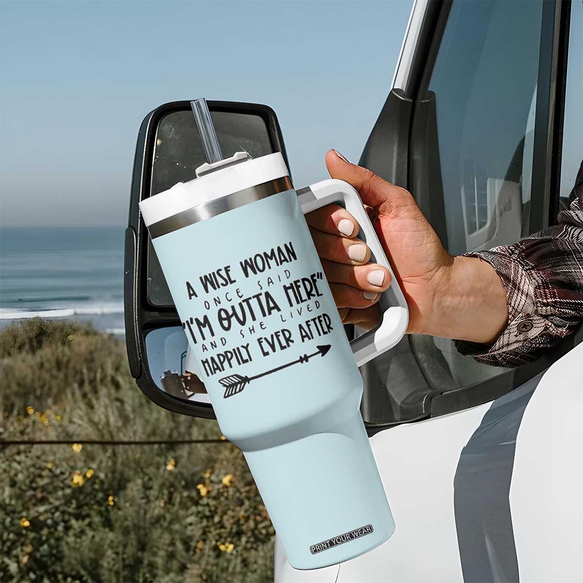 Retirement Gift For Women 2026 Tumbler With Handle A Wise Woman Once Said Im Outta Here TB10 Print Your Wear