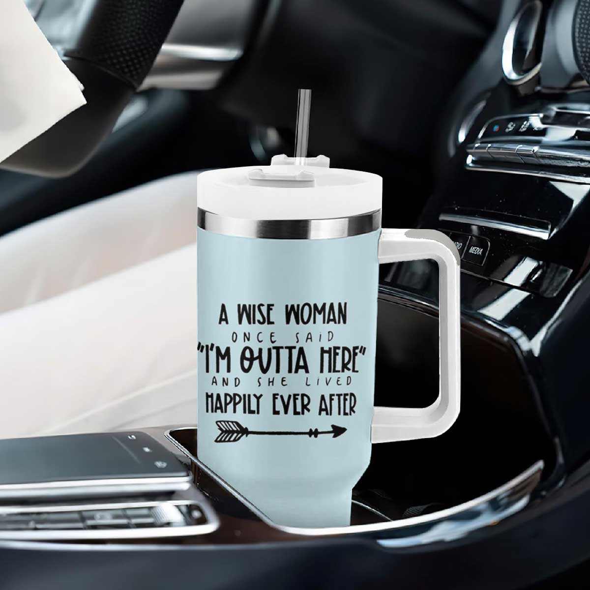 Retirement Gift For Women 2026 Tumbler With Handle A Wise Woman Once Said Im Outta Here TB10 Print Your Wear