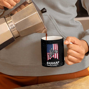 Braap Motocross Dirt Bike Coffee Mug Braaap Vintage USA American Flag Vintage Bikers Club TB10 Print Your Wear