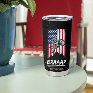 Braap Motocross Dirt Bike Tumbler Cup Braaap Vintage USA American Flag Vintage Bikers Club TB10 Print Your Wear