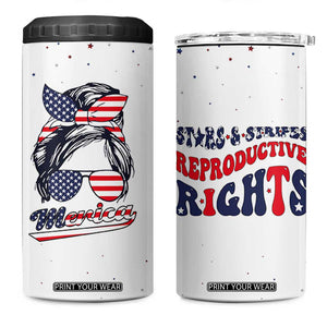 Retro Reproductive Rights 4 in 1 Can Cooler Tumbler Merica Stars Stripes Feminist 4th Of July TB10 One Size: 16 oz White Print Your Wear