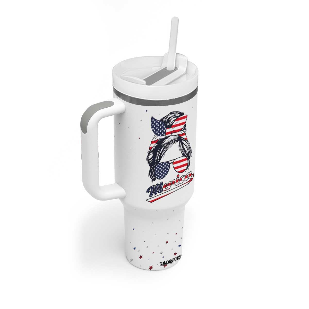 Retro Reproductive Rights Tumbler With Handle Merica Stars Stripes Feminist 4th Of July TB10 Print Your Wear