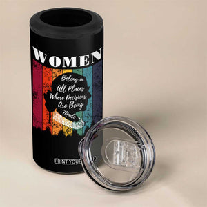 Ruth Bader Ginsburg RBG Quote 4 in 1 Can Cooler Tumbler Women Belong In All Places Where Decisions Are Being Made Feminist Gifts Women TB10 Print Your Wear