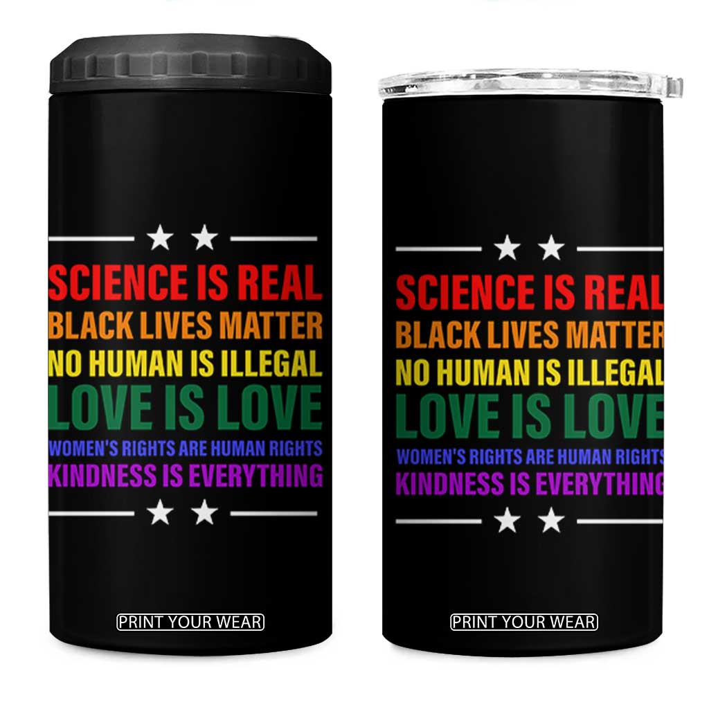 Equality 4 in 1 Can Cooler Tumbler LGBTQ BLM Black Pride Gift TB10 One Size: 16 oz Black Print Your Wear