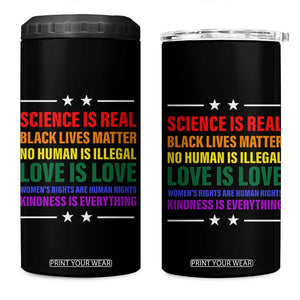 Equality 4 in 1 Can Cooler Tumbler LGBTQ BLM Black Pride Gift TB10 One Size: 16 oz Black Print Your Wear