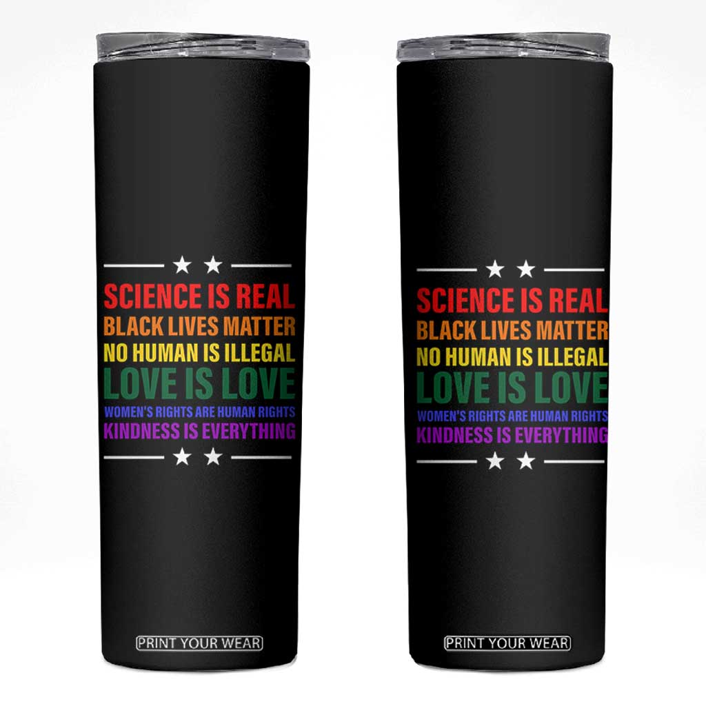 Equality Skinny Tumbler LGBTQ BLM Black Pride Gift TB10 Black Print Your Wear