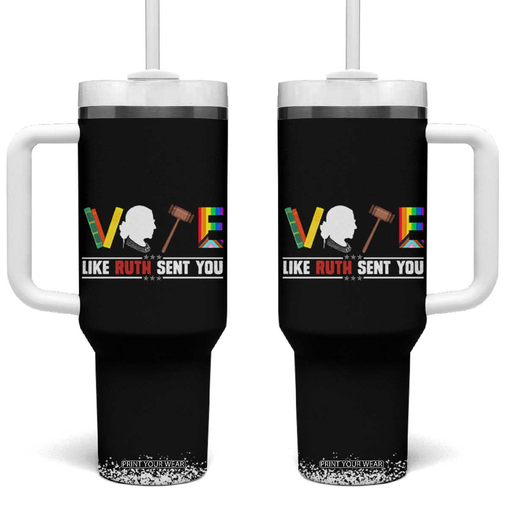 RBG Quote Tumbler With Handle Vote Like Ruth Send You TB10 One Size: 40 oz Black Print Your Wear
