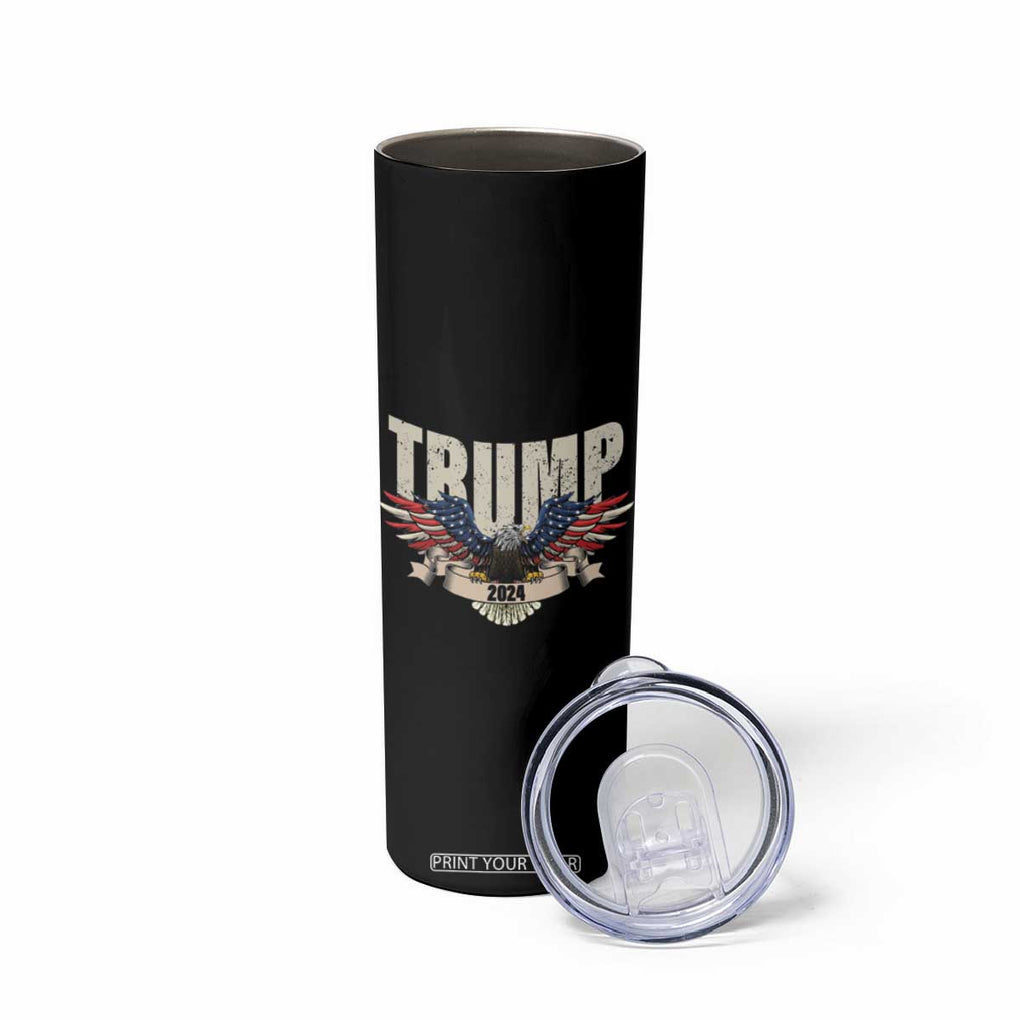 Trump 2024 Skinny Tumbler 45 47 American Election Republican Conservative US Flag Eagle TB10 Print Your Wear
