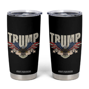Trump 2024 Tumbler Cup 45 47 American Election Republican Conservative US Flag Eagle TB10 Black Print Your Wear