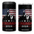 Trump 2024 4 in 1 Can Cooler Tumbler At Election Rally American Retro Flag TB10 One Size: 16 oz Black Print Your Wear