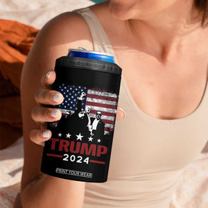 Trump 2024 4 in 1 Can Cooler Tumbler At Election Rally American Retro Flag TB10 Print Your Wear