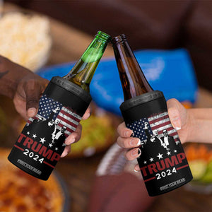 Trump 2024 4 in 1 Can Cooler Tumbler At Election Rally American Retro Flag TB10 Print Your Wear