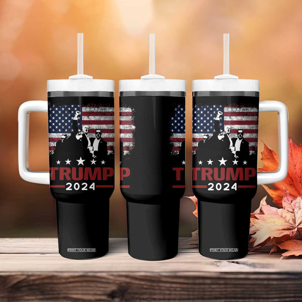 Trump 2024 Tumbler With Handle At Election Rally American Retro Flag TB10 Print Your Wear