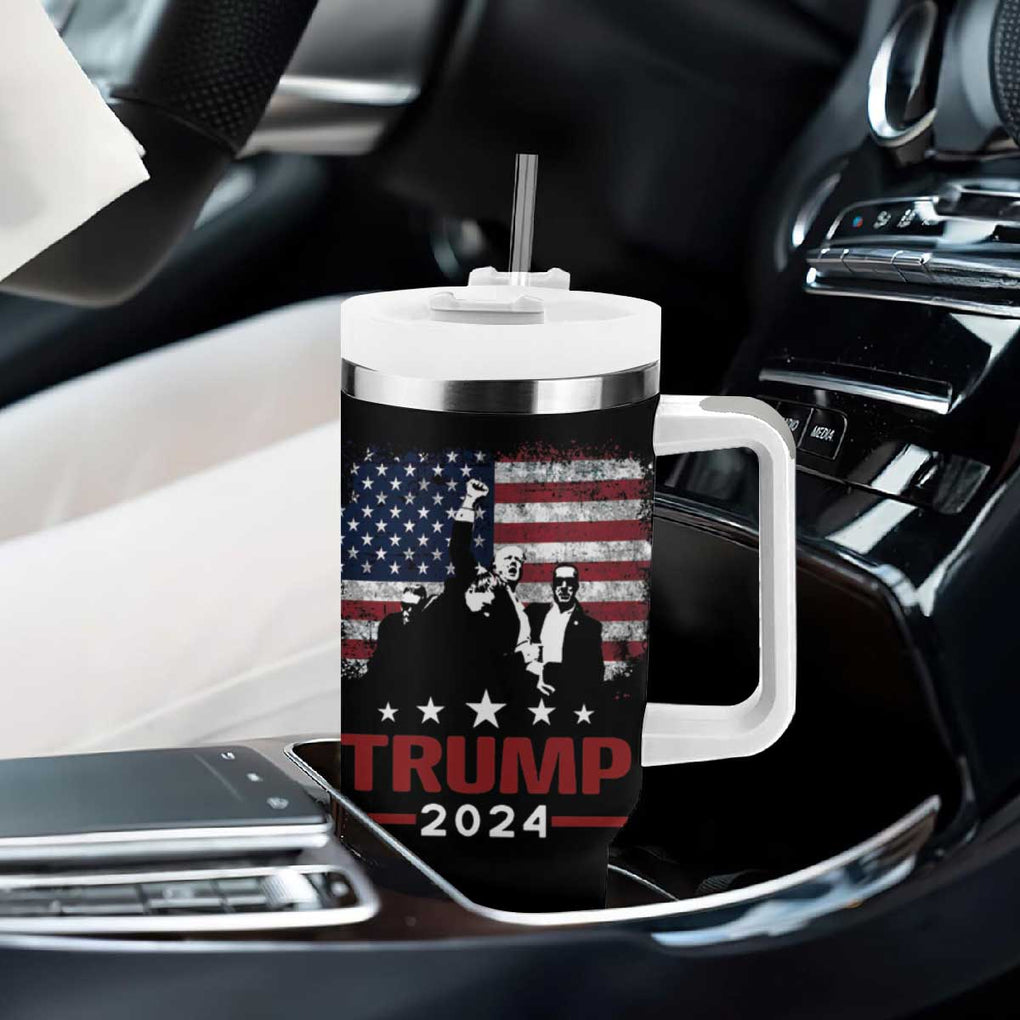 Trump 2024 Tumbler With Handle At Election Rally American Retro Flag TB10 Print Your Wear
