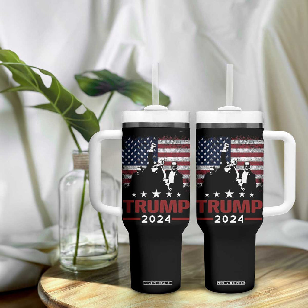 Trump 2024 Tumbler With Handle At Election Rally American Retro Flag TB10 Print Your Wear