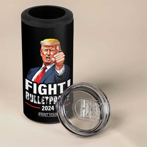 Trump 2024 4 in 1 Can Cooler Tumbler Fight BulletProof At Election Rally American TB10 Print Your Wear