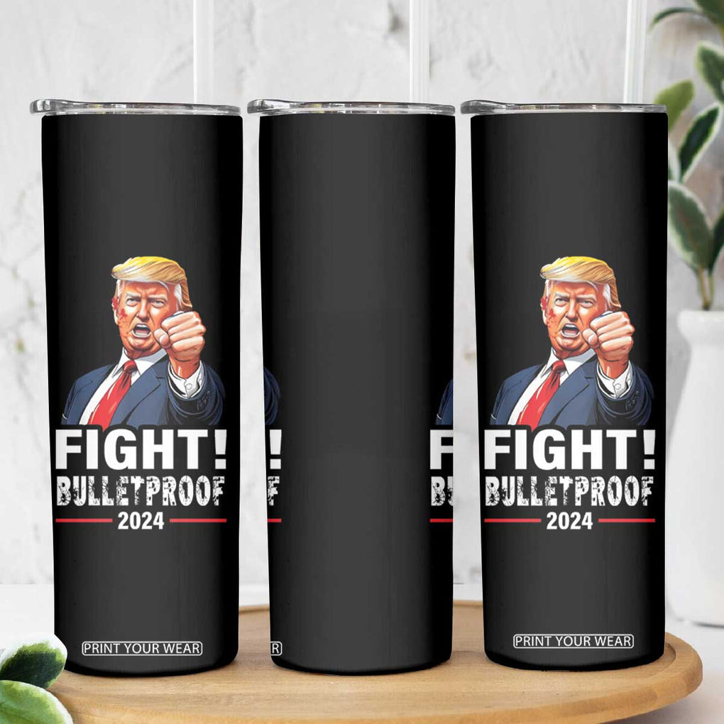 Trump 2024 Skinny Tumbler Fight BulletProof At Election Rally American TB10 Print Your Wear