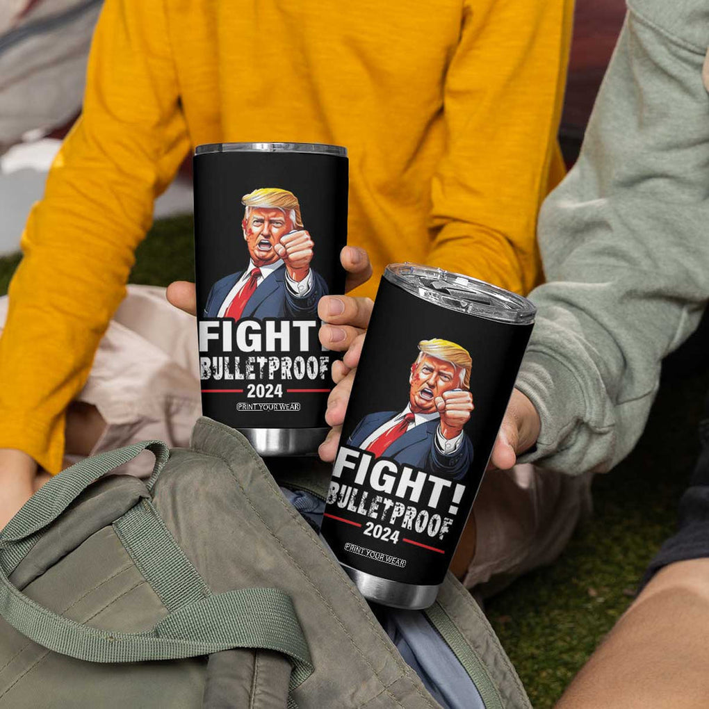 Trump 2024 Tumbler Cup Fight BulletProof At Election Rally American TB10 Print Your Wear