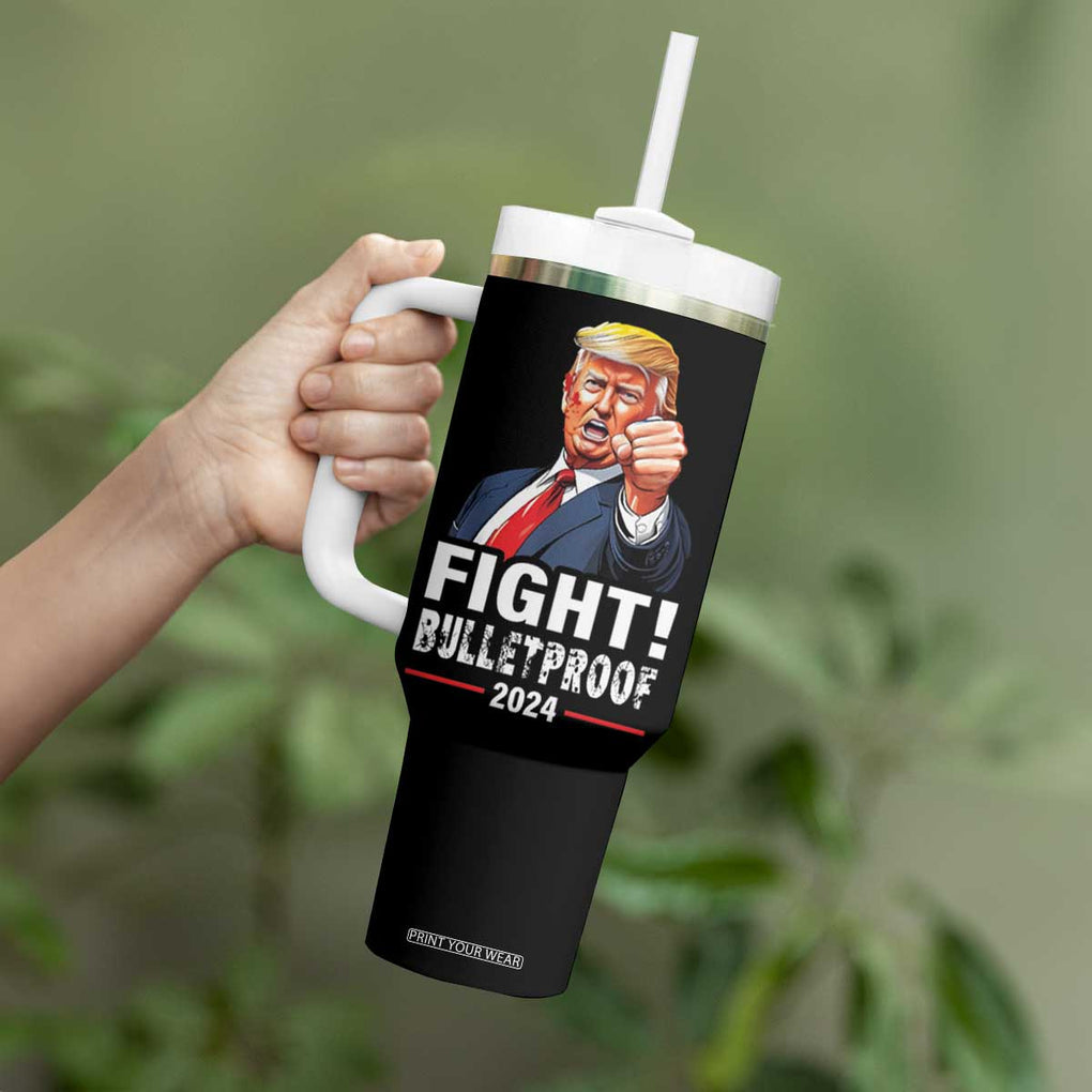 Trump 2024 Tumbler With Handle Fight BulletProof At Election Rally American TB10 Print Your Wear