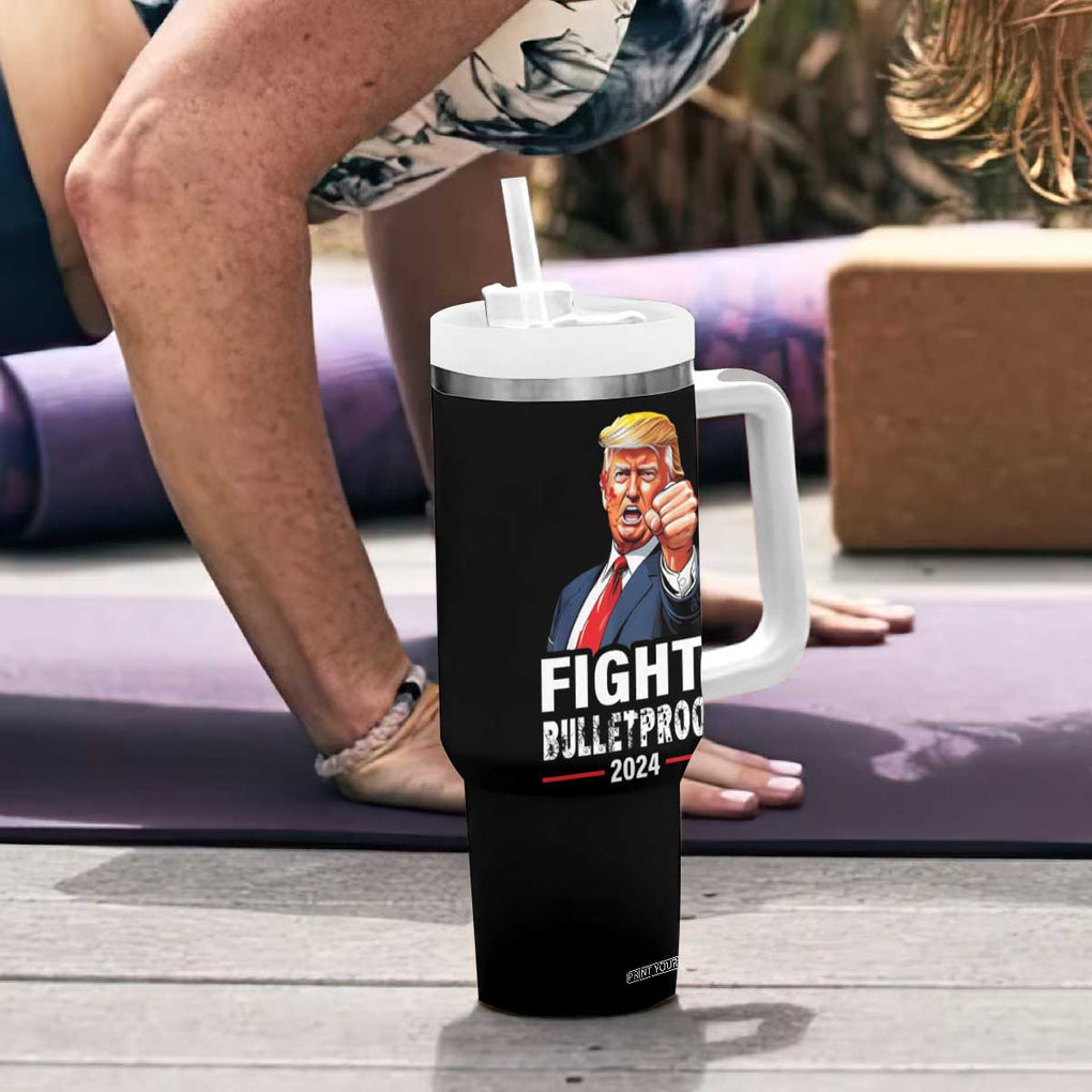 Trump 2024 Tumbler With Handle Fight BulletProof At Election Rally American TB10 Print Your Wear