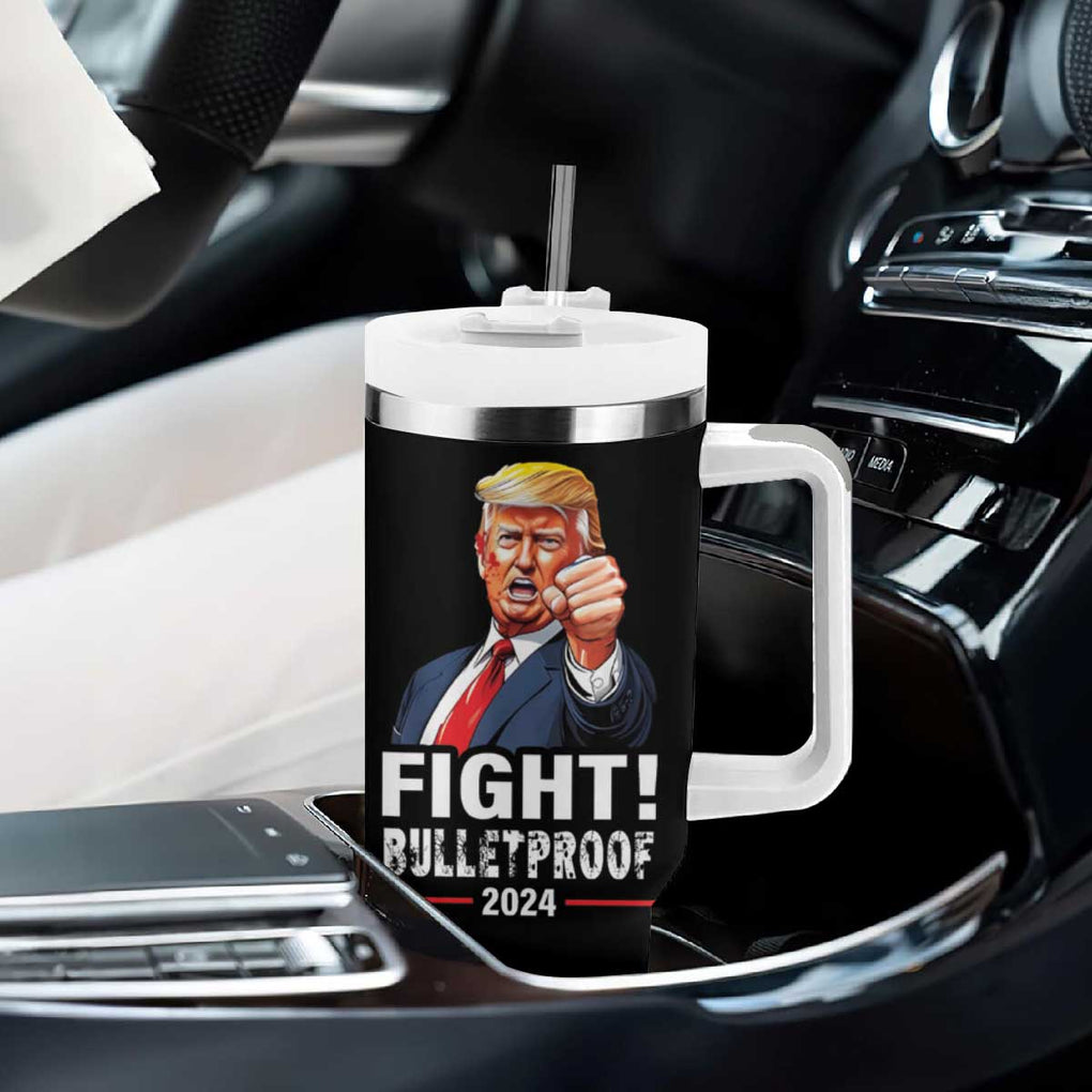 Trump 2024 Tumbler With Handle Fight BulletProof At Election Rally American TB10 Print Your Wear