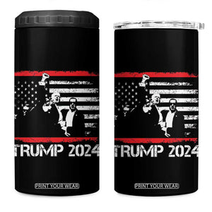 Trump 2024 4 in 1 Can Cooler Tumbler At Election Rally American Flag TB10 One Size: 16 oz Black Print Your Wear